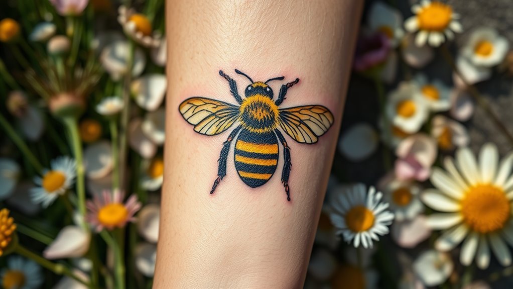 Read more about the article Bee Tattoo Meaning and Symbolism